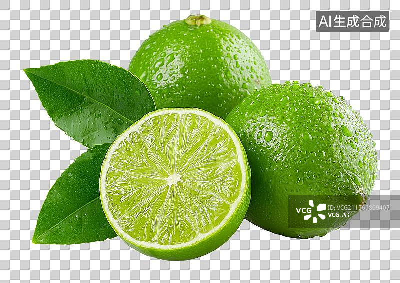 【AI数字艺术】【免抠png素材】新鲜水果青柠檬图片素材
