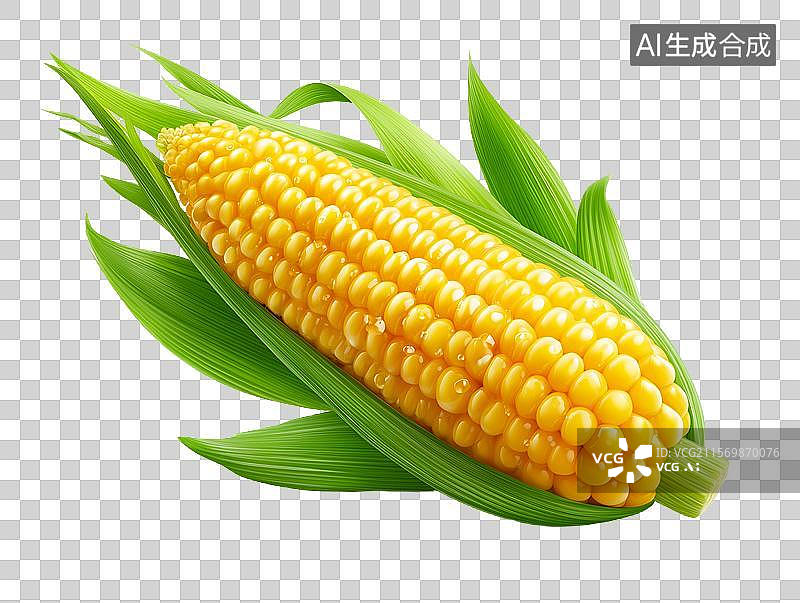 【AI数字艺术】【免抠png素材】一把3D卡通新鲜玉米图片素材