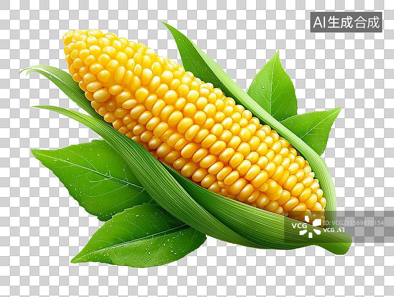 【AI数字艺术】【免抠png素材】一把3D卡通新鲜玉米图片素材