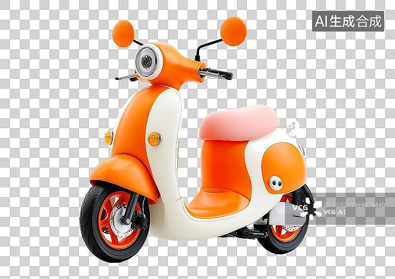 【AI数字艺术】【免抠png素材】一辆可爱的小电动车图片素材