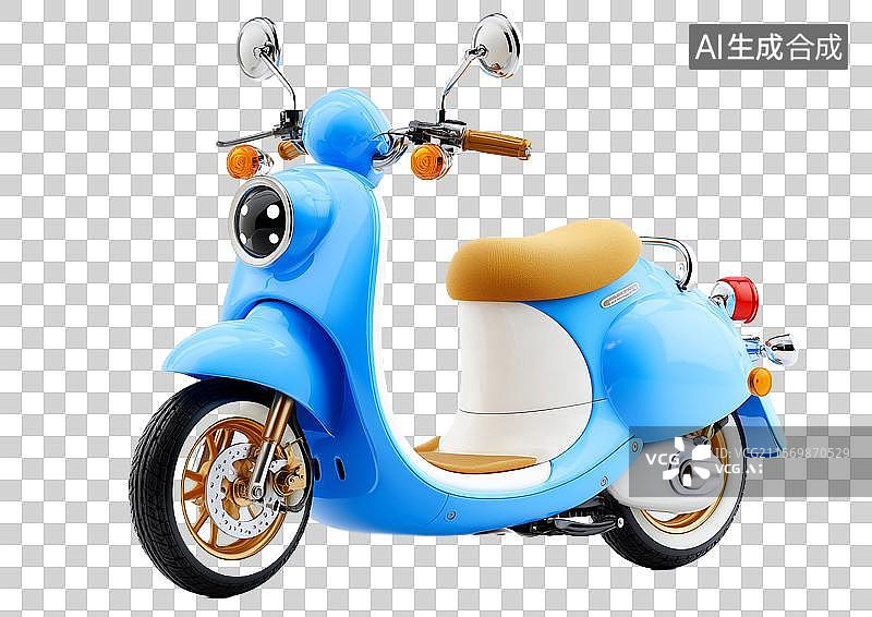 【AI数字艺术】【免抠png素材】一辆可爱的小电动车图片素材