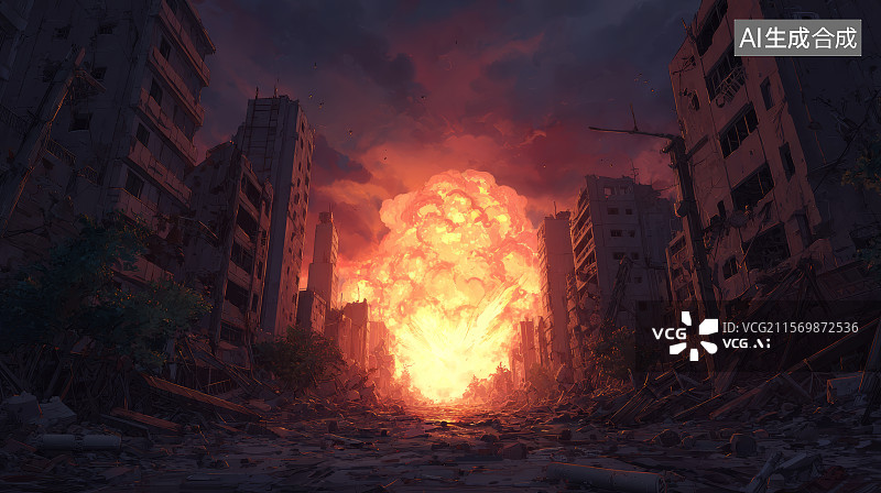 【AI数字艺术】火灾，自然灾害，地质灾害图片素材