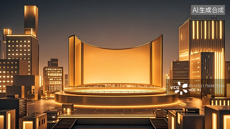 【AI数字艺术】电商促销购物广告3D风格城市背景图片素材