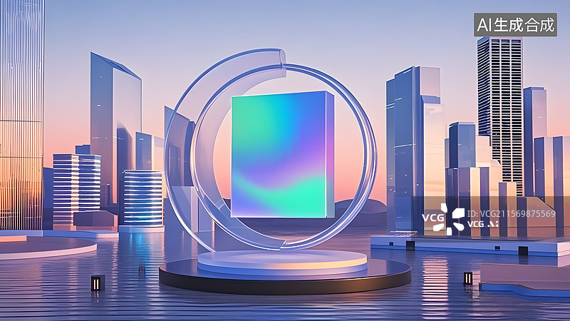 【AI数字艺术】电商促销购物广告3D风格城市背景图片素材