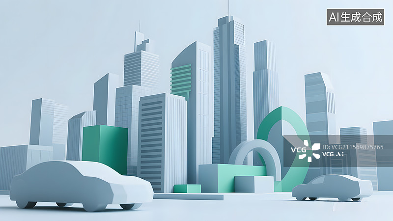 【AI数字艺术】电商促销购物广告3D风格城市背景图片素材