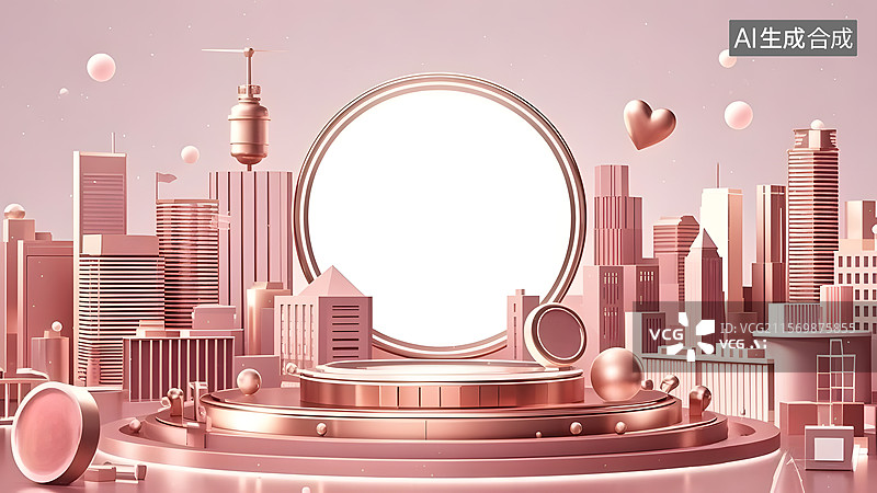 【AI数字艺术】电商促销购物广告3D风格城市背景图片素材