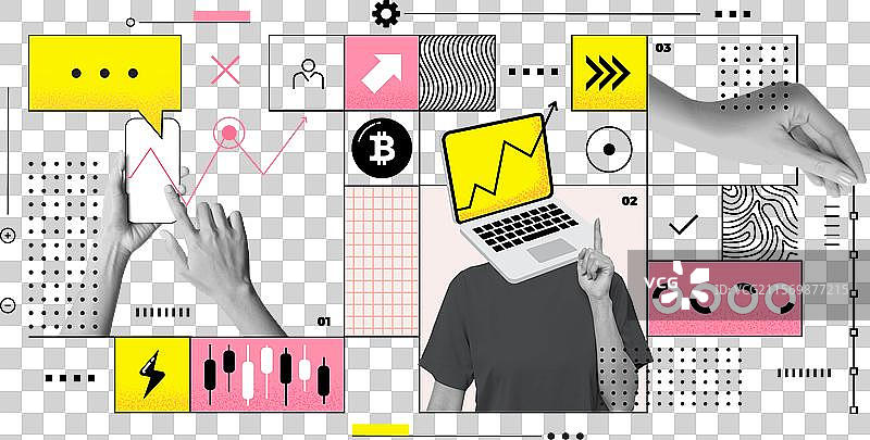 拼贴海报设计 - 加密货币交易图片素材