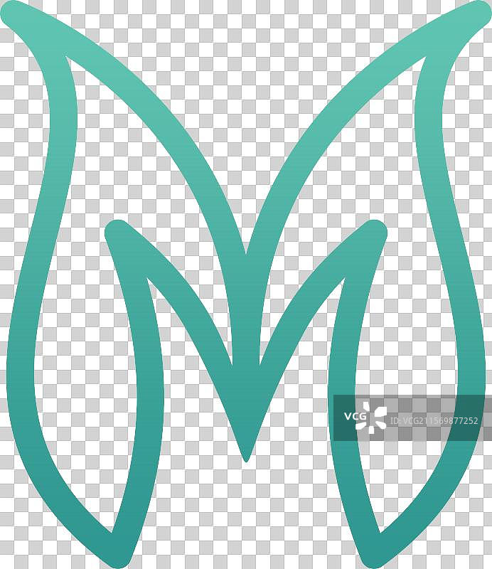 字母M叶子标志设计M图标自然图片素材