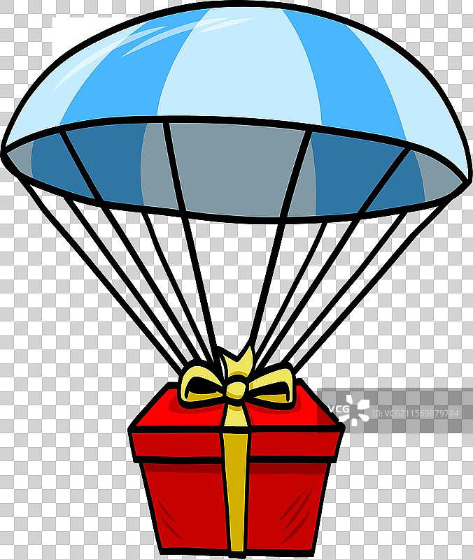 礼物空投盒子，降落伞掉落的礼物图片素材