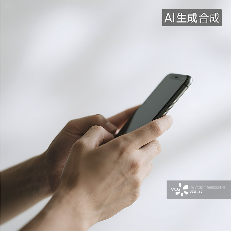 【AI数字艺术】双手操作手机的场景图图片素材