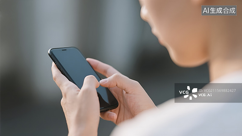 【AI数字艺术】双手操作手机的场景图图片素材