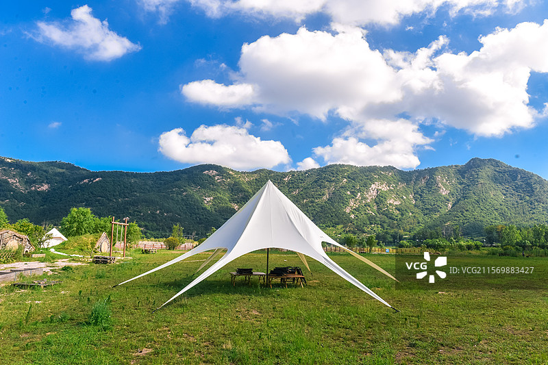 青岛崂山户外露营图片素材