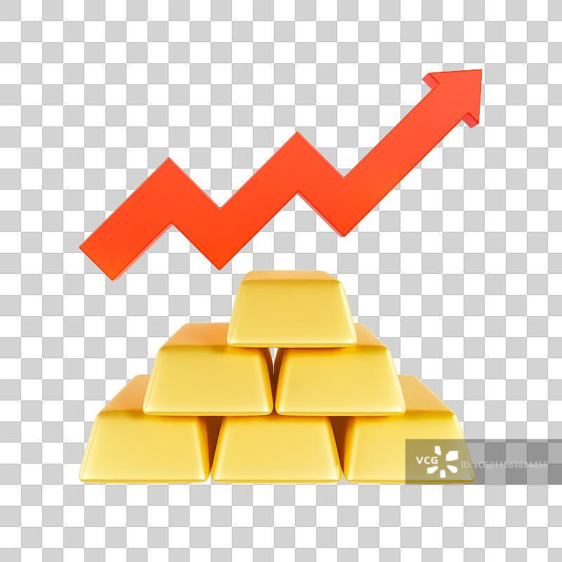 3D立体黄金涨价金条投资理财金融元素图片素材