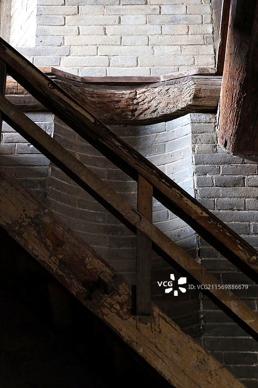 山西省忻州市代县，边靖楼内部建筑构造图片素材