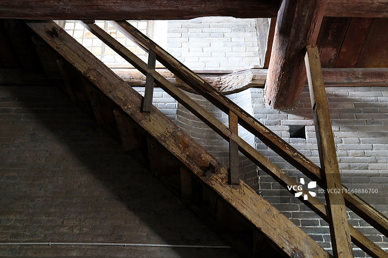 山西省忻州市代县，边靖楼内部建筑构造图片素材