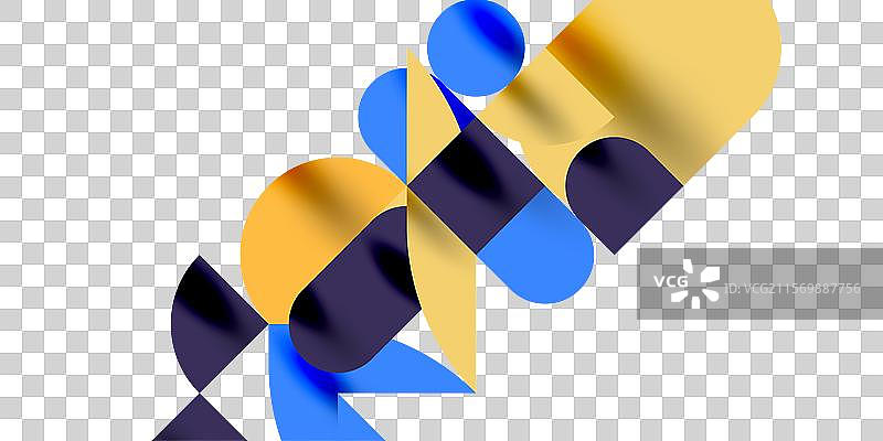 圆形、半圆形、正方形和圆润形状图片素材