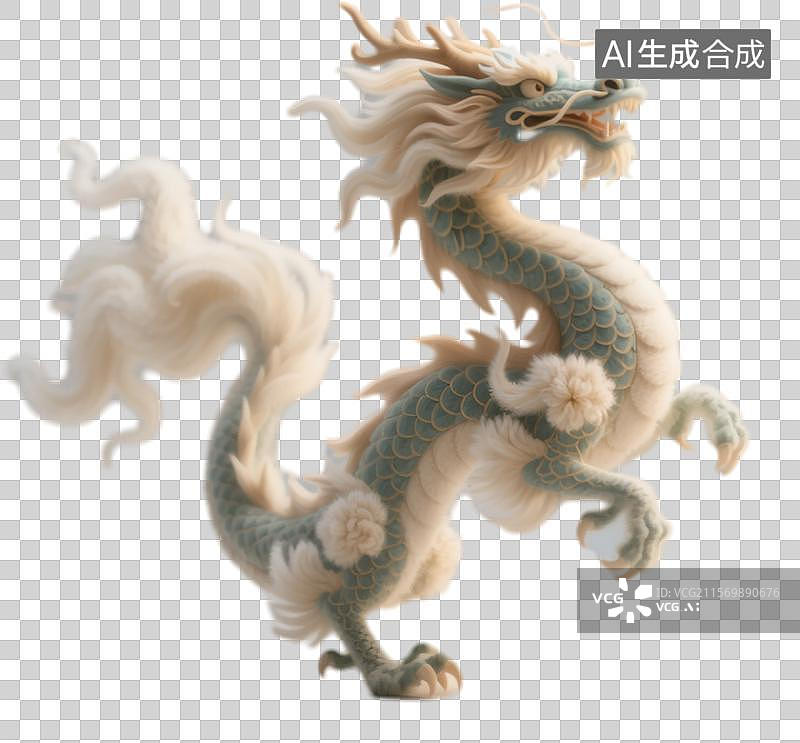 【AI数字艺术】非遗绒花工艺十二生肖龙图片素材