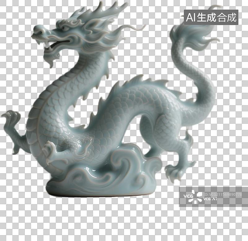 【AI数字艺术】非遗传统汝窑十二生肖龙图片素材