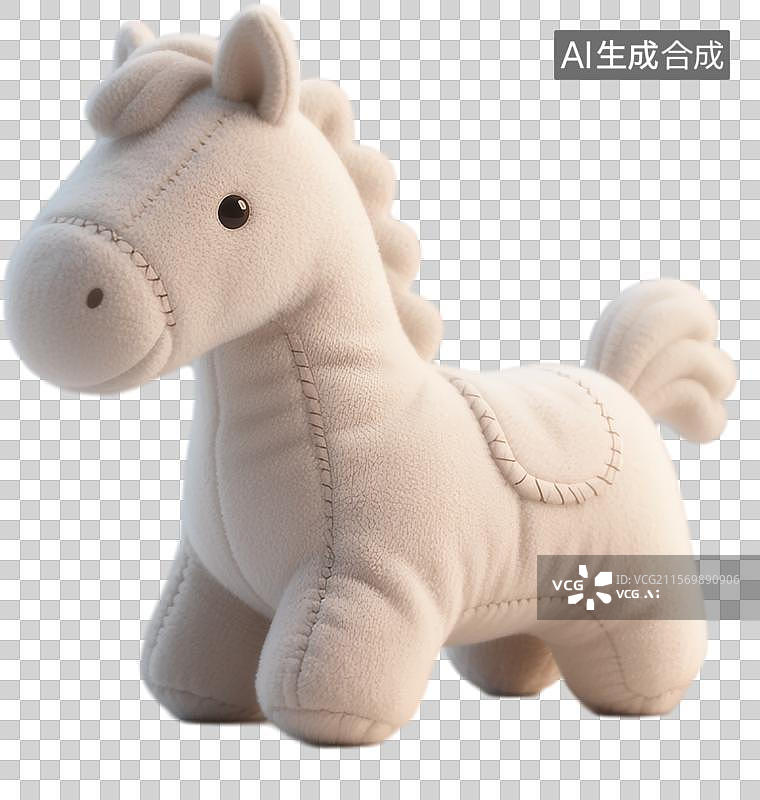 【AI数字艺术】可爱抱枕毛绒玩具十二生肖马图片素材