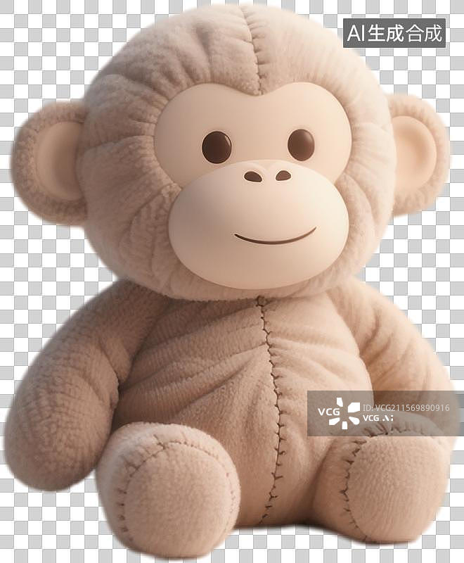 【AI数字艺术】可爱抱枕毛绒玩具十二生肖猴子图片素材