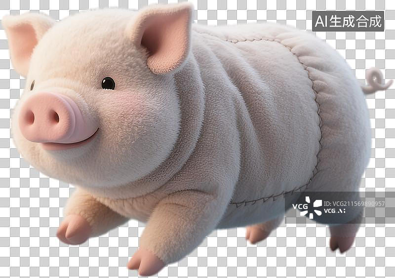 【AI数字艺术】可爱抱枕毛绒玩具十二生肖猪图片素材