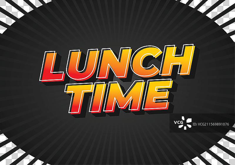 3D风格的午餐时间文字效果，效果良好图片素材