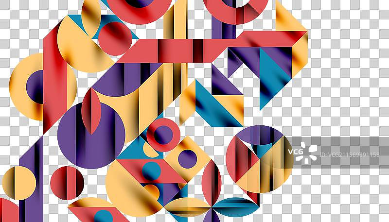 新孟菲斯几何图案与圆形图片素材