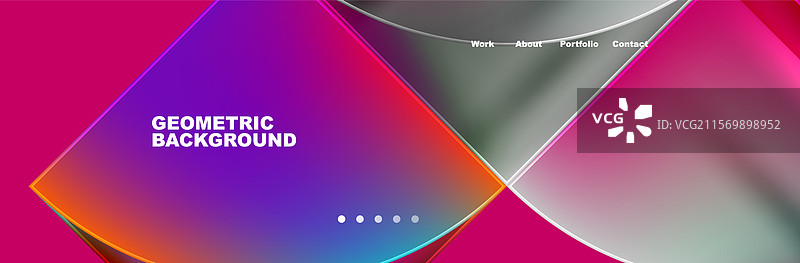 圆形三角形和正方形网站页面模板图片素材