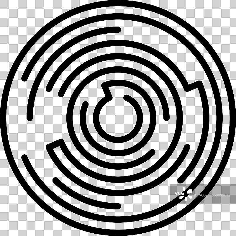 迷宫图标黑色线条艺术标志图片素材