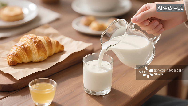 【AI数字艺术】倒牛奶图片素材