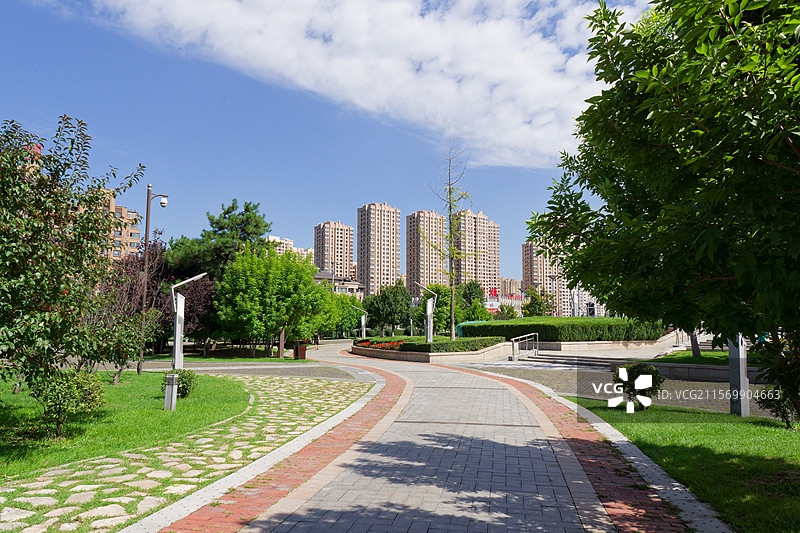 沈阳沈北新区锡伯族文化广场，夏秋景观风光，城市户外自然生态，旅游旅行景点图片素材