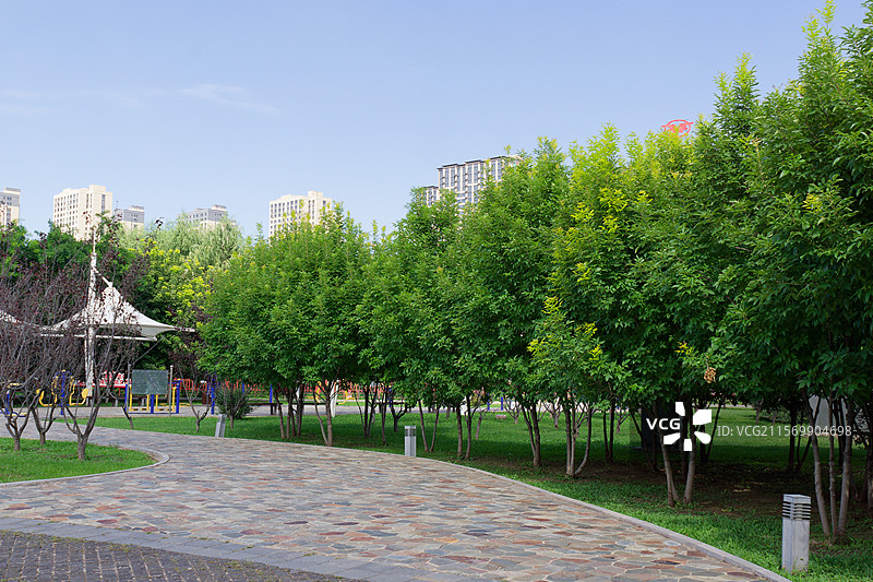 沈阳沈北新区锡伯族文化广场，夏秋景观风光，城市户外自然生态，旅游旅行景点图片素材