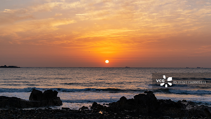 海滨海上朝阳图片素材