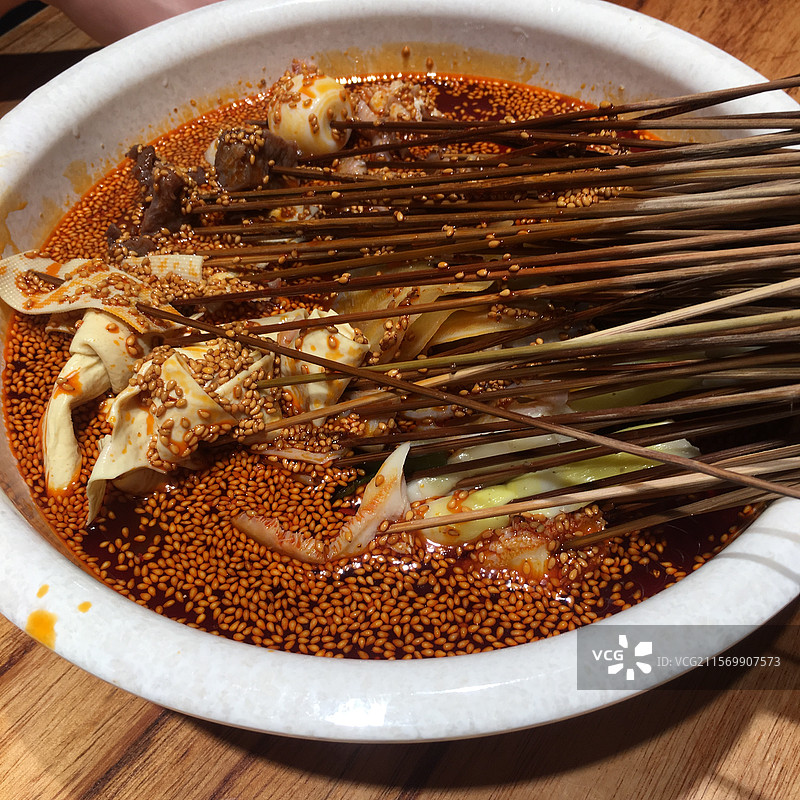 四川特色美食红油钵钵鸡图片素材