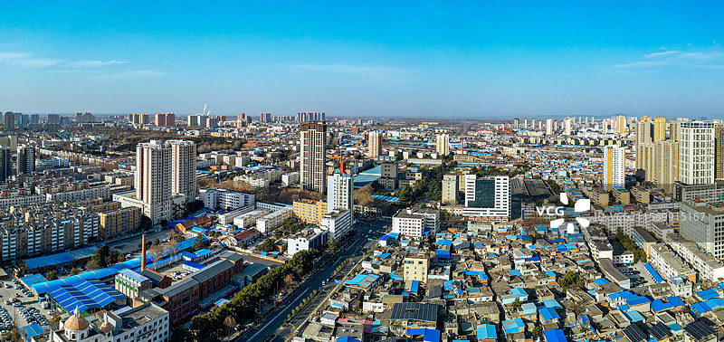 南阳市 卧龙区 孔明大道 南阳府衙 航拍图片素材