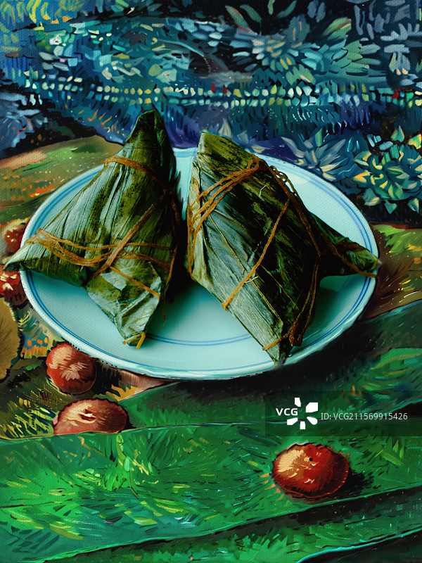 端午节。吃粽子。包粽子。高清背景图。中国传统节日。插画效果图片素材