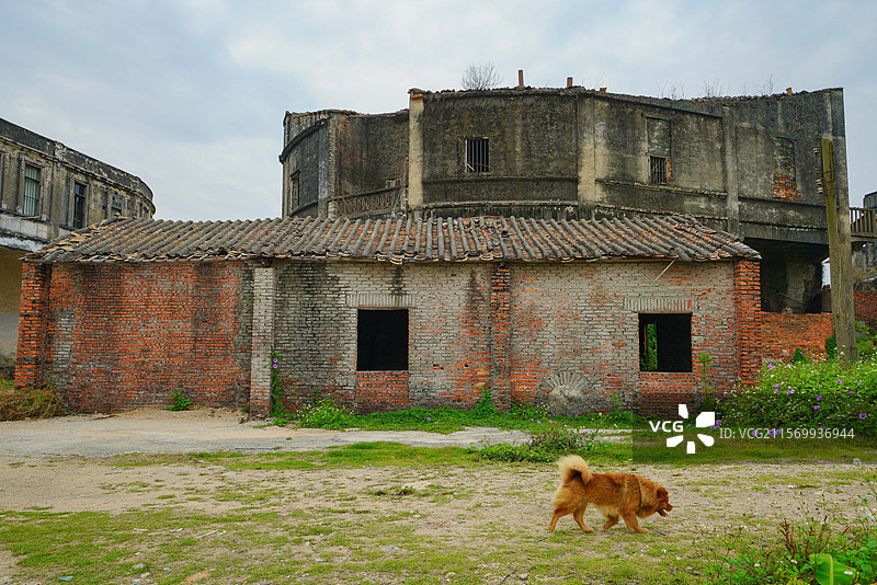 广东省江门市台山市，圆山圩，骑楼街道，狂飙莽村取景地！图片素材