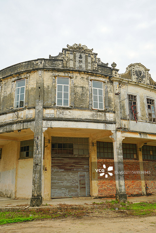 广东省江门市台山市，圆山圩，骑楼街道，狂飙莽村取景地！图片素材