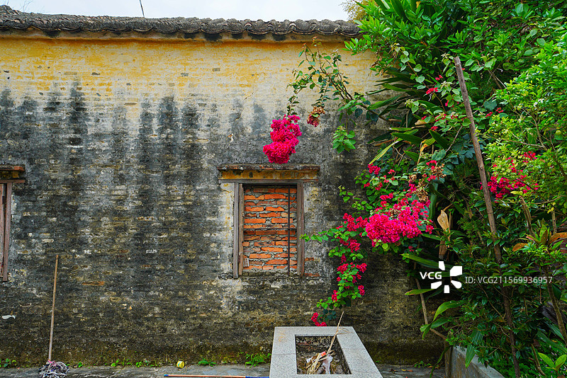 广东省江门市台山市，圆山圩，骑楼街道，狂飙莽村取景地！图片素材