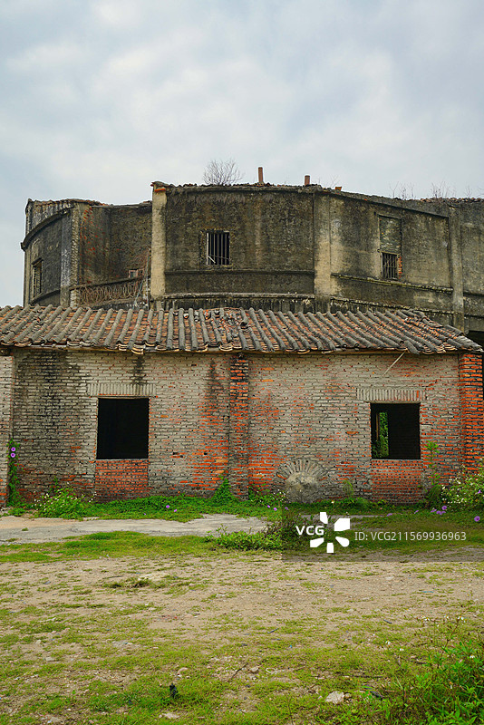 广东省江门市台山市，圆山圩，骑楼街道，狂飙莽村取景地！图片素材