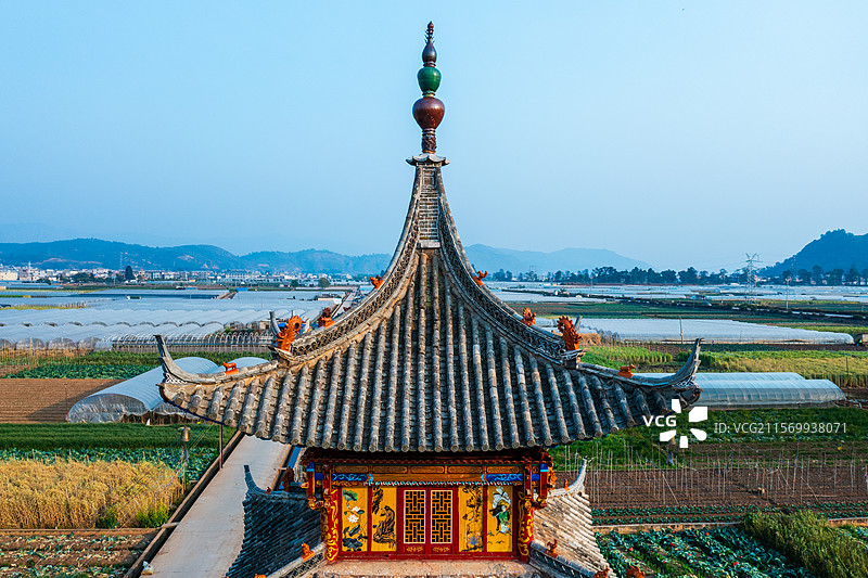 云南省玉溪市江川区黄营村锁水阁图片素材