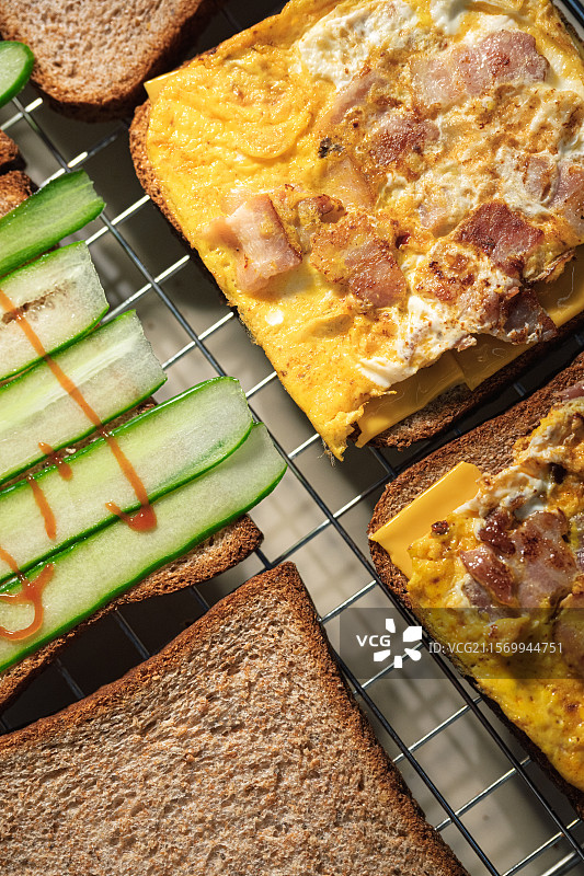 美味的早餐三明治图片素材