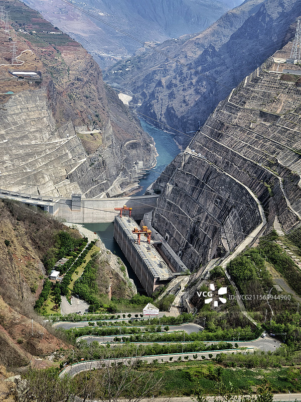 峡谷河流风景（三）拍摄于世界第二大水电站（白鹤滩水电站外观）图片素材