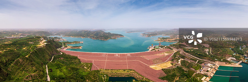 黄河小浪底水库、大坝、鹰嘴山、黄河古都一号公路图片素材
