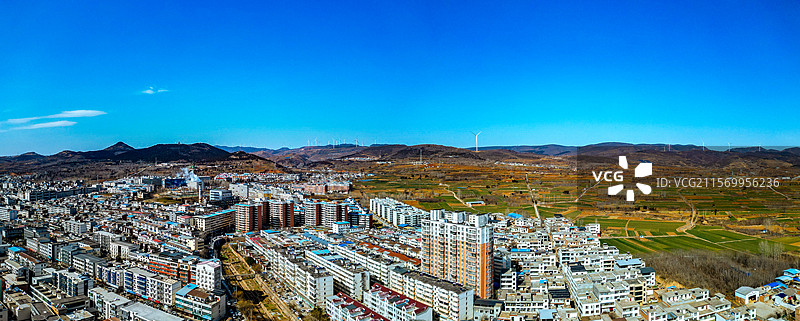 汝阳县 杜康大道 城东村 汝河 城市 航拍图片素材