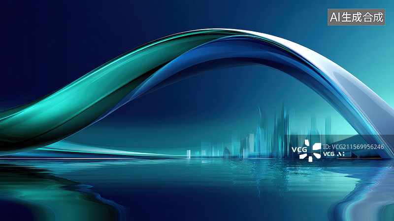 【AI数字艺术】未来城市与流线型建筑图片素材