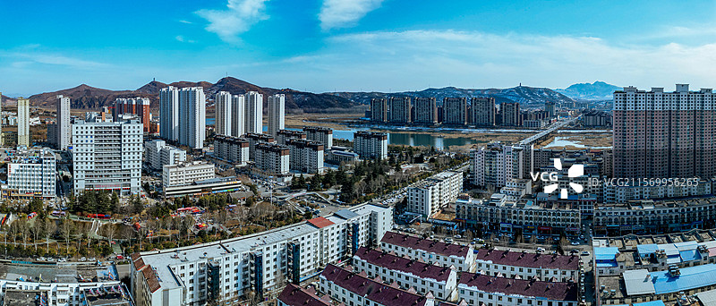 汝阳县 杜康大道 城东村 汝河 城市 航拍图片素材