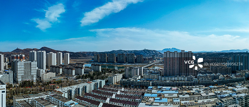 汝阳县 杜康大道 城东村 汝河 城市 航拍图片素材