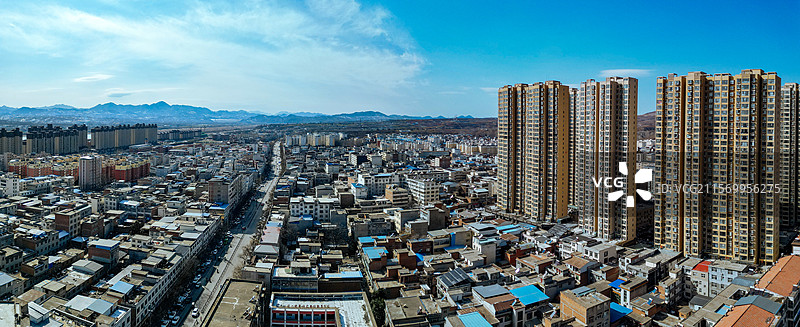 汝阳县 杜康大道 城东村 汝河 城市 航拍图片素材