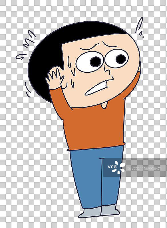 慌张紧张抱头的人物图片素材